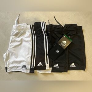 Adidas Kids Black and White Soccer Shorts